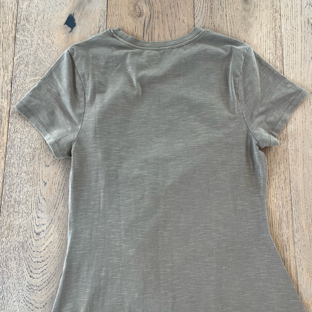 Universal Thread Medium Olive Green T Shirt Knit Dress Ruched Shirred Cotton - Picture 2 of 6